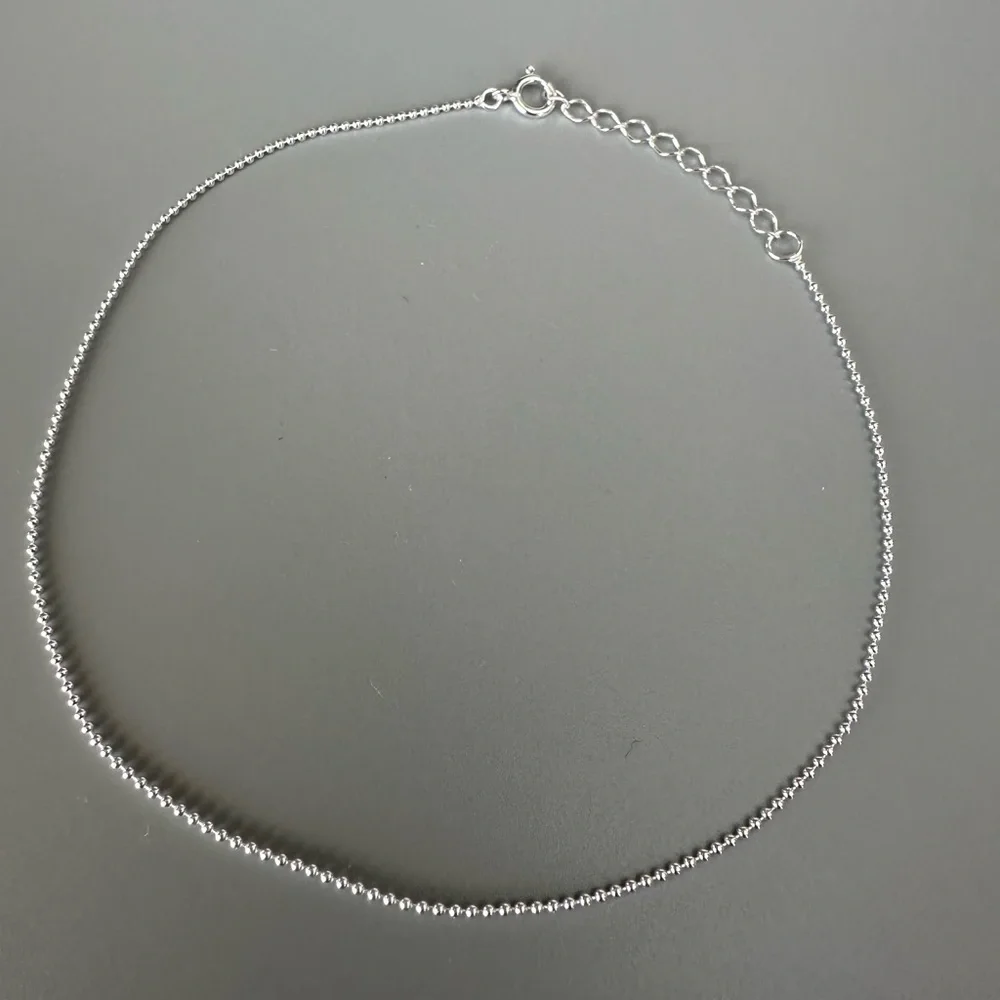 Sterling Silver Ball Bead Anklet - Picture 10 of 10